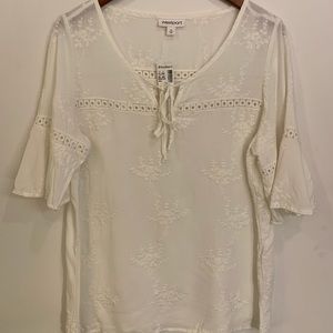 NWT DressBarn Short Sleeve Cream/Off-White Blouse